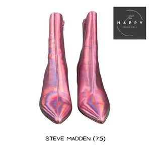 Steve Madden Pink Iridescent, Pointed Toe Bootie (7.5)